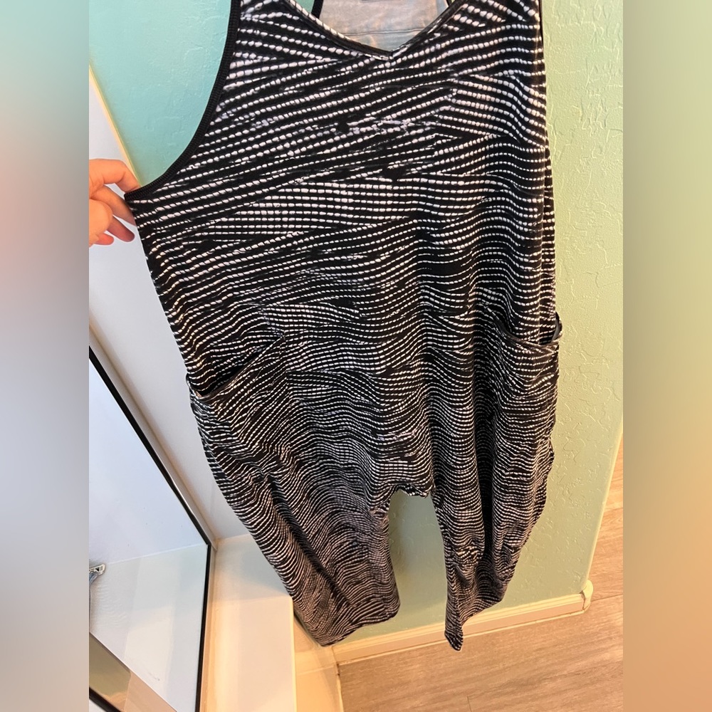 Free People hot shot onesie romper black white print M